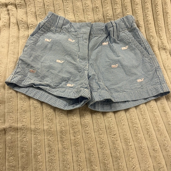 Vineyard Vines Blue and White Striped Girls Shorts Size 12 - Picture 1 of 4